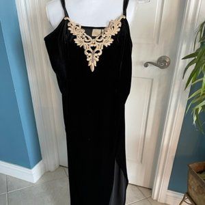 Black velvet gown